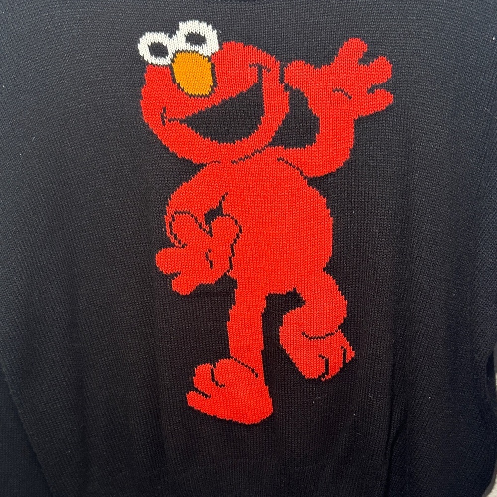 H&M Black Sweater with Red Playful Design - Picture 3 of 4